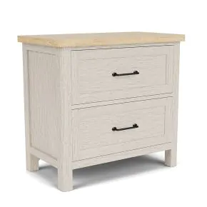 Riverside Furniture 79469 Glenndale - Two Drawer Nightstand - Aged White / Wheat