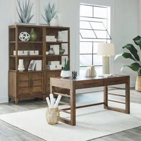Liberty Furniture 936-HO-DKBK Shaker Lakes - Desk & Bookcase Set - Harvest Brown