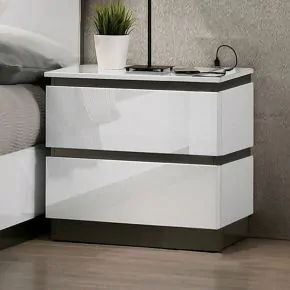 Furniture of America FOA7225WH-N Birsfelden - Nightstand With USB - White