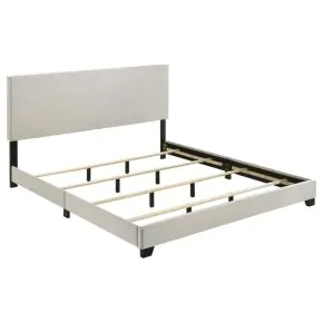 Coaster Fine Furniture 300852KE Dorian - Fabric Upholstered Eastern King Panel Bed - Cream