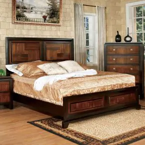 Furniture of America CM7152CK-BED Patra - California King Bed - Acacia / Walnut