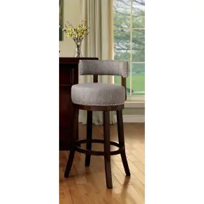Furniture of America CM-BR6252LG-24-2PK Lynsey - 25" Bar Stool (Set of 2) - Dark Oak / Light Gray