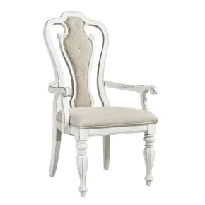 Liberty Furniture 244-C2501A Magnolia Manor - Splat Back Upholstered Arm Chair - Antique White
