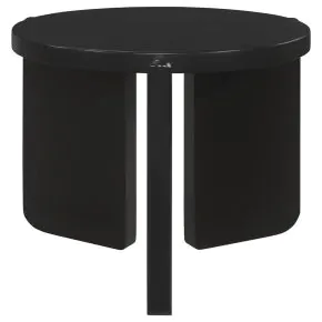 Coaster Fine Furniture 709677 Cordova - Round Solid Wood End Table - Black