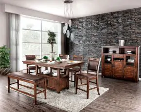 Furniture of America CM3061PT Wichita - Counter Height Table - Distressed Dark Oak