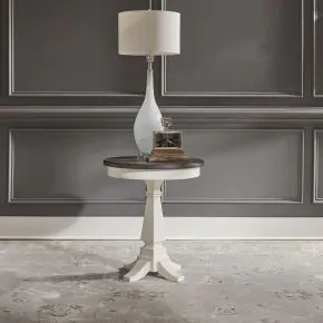 Liberty Furniture 417-OT1021 Allyson Park - Chair Side Table - Wirebrushed White / Charcoal