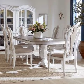 Liberty Furniture 244-DR-A72PS Liberty Furniture 244-DR-A72PS Magnolia Manor - 7 Piece Double Pedestal Table Set - Antique White