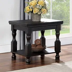 Furniture of America FOA4908BK-E Calandra - End Table - Antique Black