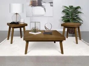 Coaster Fine Furniture 707798-S3 Westerly - 3 Piece Square Coffee And End Table Set - Walnut