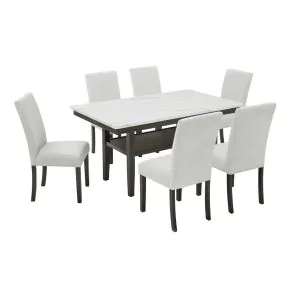 New Classic 40-D422-D6C New Classic 40-D422-D6C Carissa - Rectangle Dining Table With 6 Chairs - White