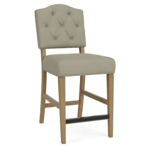 Riverside Furniture 92636 Mix-N-Match Chairs - Button Tufted Upholstered Stool (Set of 2) - Gray