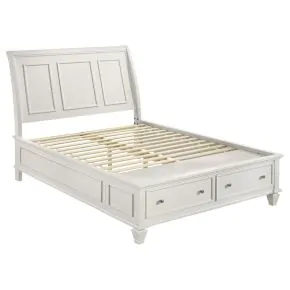 CoasterEssence 201309Q Sandy Beach - Wood Queen Storage Panel Bed - Cream White