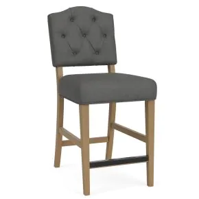 Riverside Furniture 92637 Riverside Furniture 92637 Mix-N-Match Chairs - Button Tufted Upholstered Stool (Set of 2) - Dark Gray