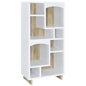 CoasterEveryday 980075 Dalton - 6-Shelf Bookcase - White And Distressed Pine