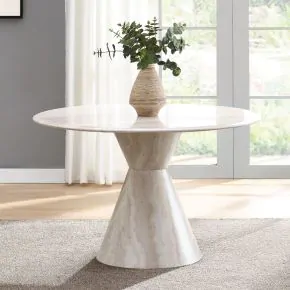 ACME DN07075 Ogin - Round Dining Table - Marble Print & Natural