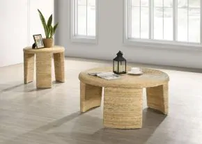 Coaster Fine Furniture 708508-S2 Artina - 2 Piece Rattan Coffee And End Table Set - Natural