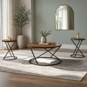 New Classic T1811-3P-BRN Emery - 3 Piece Occasional Set (1 Coffee & 2 End Tables) - Brown