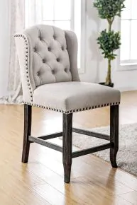 Furniture of America CM3324BK-PCW-2PK Sania - Counter Height Wingback Chair (Set of 2)