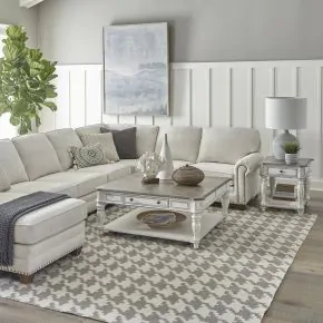 Liberty Furniture 244-OT-A3PCS Magnolia Manor - 3 Piece Table Set (1 Square Cocktail 2 End Tables) - Antique White