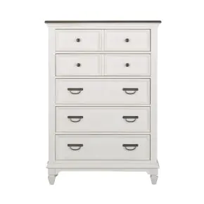 Liberty Furniture 417-BR41 Allyson Park - 5 Drawer Wood Chest - Wirebrushed White / Charcoal