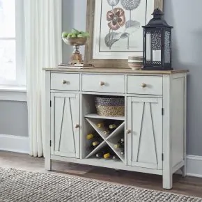 Liberty Furniture 62WH-SR4836 Liberty Furniture 62WH-SR4836 Lindsey Farm - Server - Weathered White & Sandstone