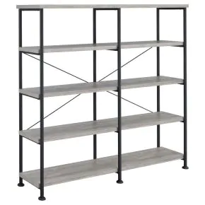 CoasterEveryday 801544 Analiese - 4-Shelf Double Bookshelf - Gray Driftwood