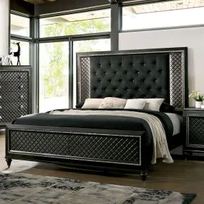 Furniture of America CM7584Q-BED Demetria - Queen Bed - Metallic Gray