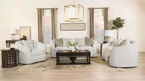 CoasterEssence 509171-S3 Rainn - 3 Piece Boucle Upholstered Sloped Arm Sofa Set - Latte