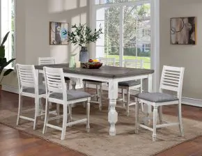 Furniture of America FOA3908PT Calabria - Counter Height Table - Antique White / Gray