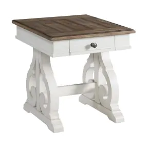 Intercon DK-TA-2224-RFO-C Intercon DK-TA-2224-RFO-C Drake - End Table - Rustic White / French Oak