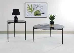 Coaster Fine Furniture 710168-S2 Rosalie - 2 Piece Round Coffee And End Table Set - Gray
