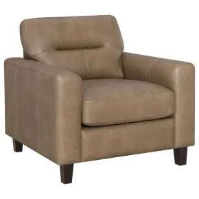 Coaster Fine Furniture 504669 Scotland - Faux Leather Upholstered Track Arm Chair - Brown