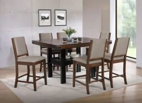 CoasterEveryday 108888-S7 Patterson - 7 Piece Counter Height Dining Set - Mango Oak