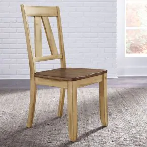 Liberty Furniture 62BR-C2500S Lindsey Farm - Splat Back Side Chair - Natural & Brown