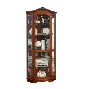 Pulaski Furniture 20671 PFC Curios - Mirrored Corner Curio Cabinet - Warm Cherry Brown