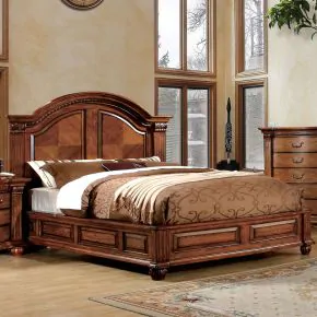 Furniture of America CM7738EK-BED Bellagrand - Eastern King Bed - Antique Tobacco Oak