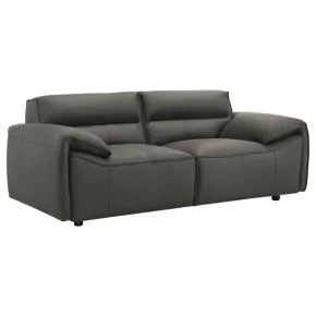 Coaster Fine Furniture 509505 Buxton - Top Grain Leather Upholstered Loveseat - Graphite