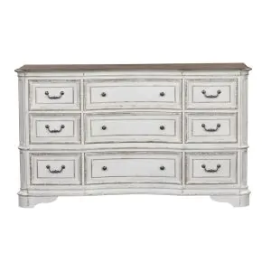 Liberty Furniture 244-BR34 Magnolia Manor - 9 Drawer Dresser - Antique White