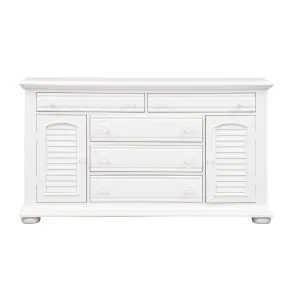 Liberty Furniture 607-BR32 Summer House - 2 Door 5 Drawer Dresser - Oyster White