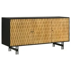 Coaster Fine Furniture 950383 Aminah - 3 Door Wood Accent Cabinet - Natural And Black