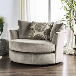 Furniture of America SM5142GY-CH Bonaventura - Swivel Chair - Gray / Pattern