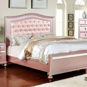 Furniture of America CM7171RG-Q-BED Ariston - Queen Bed - Rose Gold