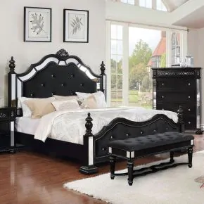 Furniture of America CM7194BK-Q-BED Azha - Queen Bed - Black