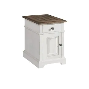 Intercon DK-TA-1624-RFO-C Drake - Chairside Table - Rustic White / French Oak