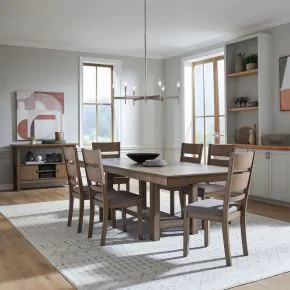 Liberty Furniture 182WT-CD-O7TRS Liberty Furniture 182WT-CD-O7TRS Brook Bay - 7 Piece Trestle Table Set (Slat Back Chairs) - Sandstone