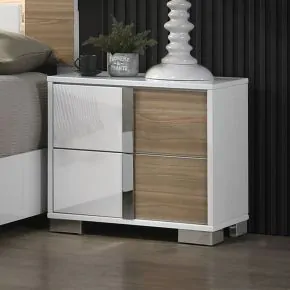Furniture of America CM7462WH-N Erlangen - Nightstand - White / Natural