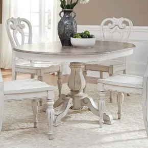 Liberty Furniture 244-DR-PED Magnolia Manor - Pedestal Table - Antique White
