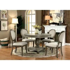 Furniture of America CM3872RT-TABLE Kathryn - Round Dining Table - Rustic Dark Oak