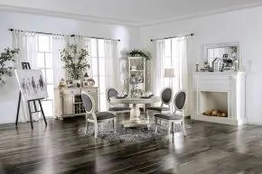 Furniture of America CM3872WH-RT-TABLE Kathryn - Round Dining Table - Antique White