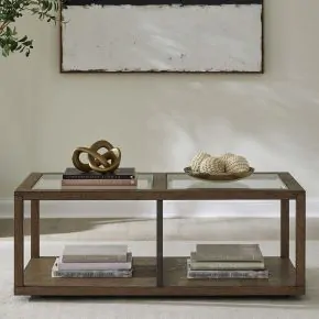 Liberty Furniture 525-OT1010 Bayhill Trellis - Cocktail Table - Honey / Black Metal Accents